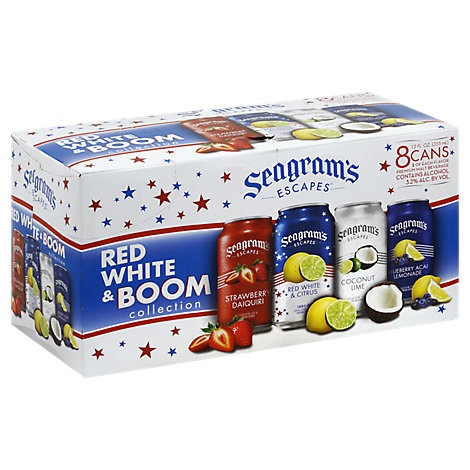 slide 1 of 1, Seagram's Escapes Red White & Boom Variety Pack, 8 ct; 11.2 oz