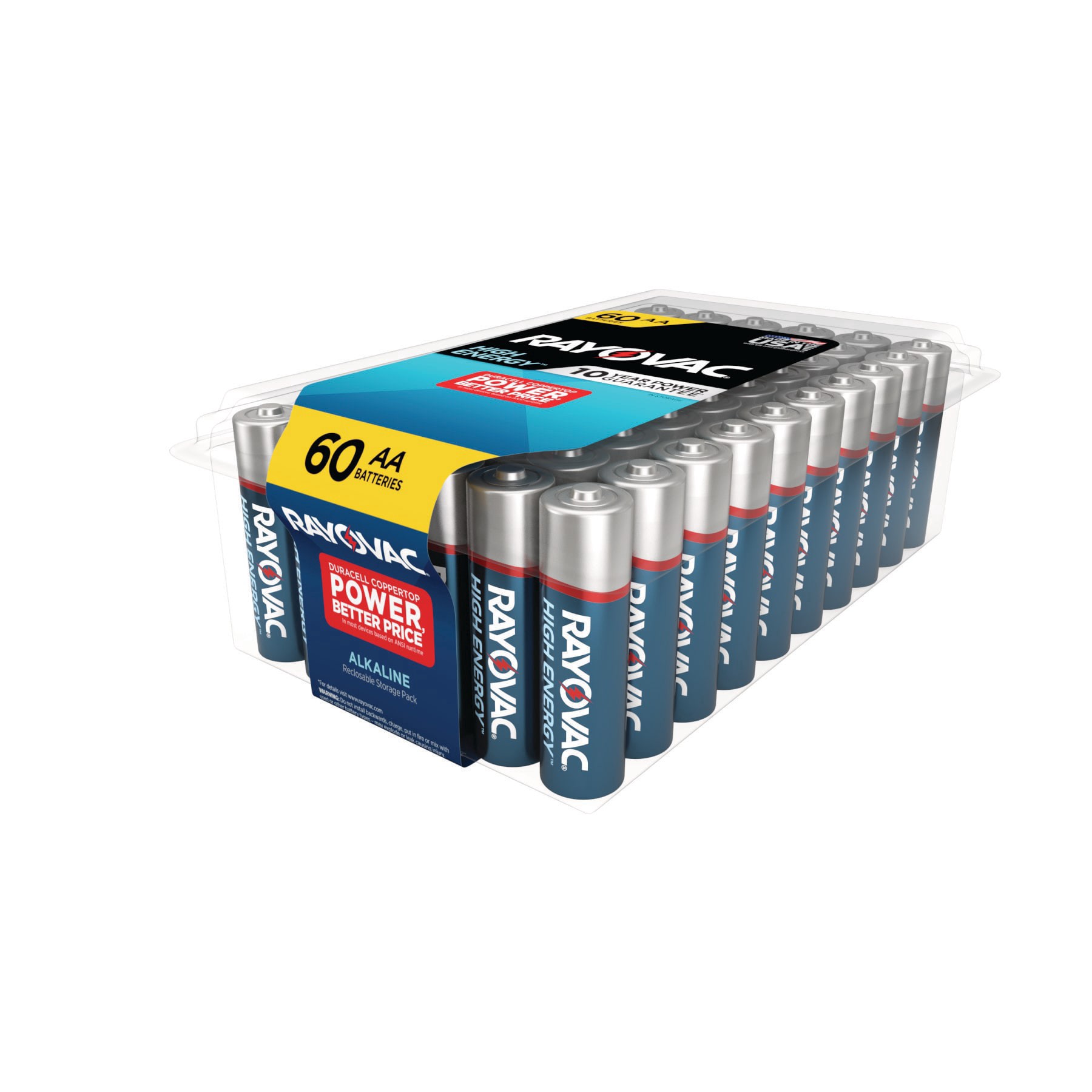 slide 6 of 6, Rayovac High Energy Alkaline AA Batteries (60-Pack), 1 ct