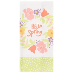 Meijer Corporate Seasonal Mcs Easter Spring Wreath Polka Dot Print Dual Kitchen Towel, 16 In X 26 In