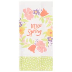 Meijer Corporate Seasonal Mcs Easter Spring Wreath Polka Dot Print Dual Kitchen Towel, 16 In X 26 In