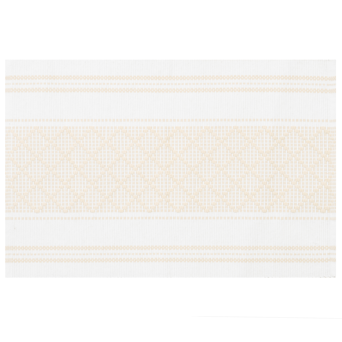 slide 1 of 5, Room & Retreat Diamond Center Stripe Placemat Light Natural, 13 in x 20 in, 1 ct