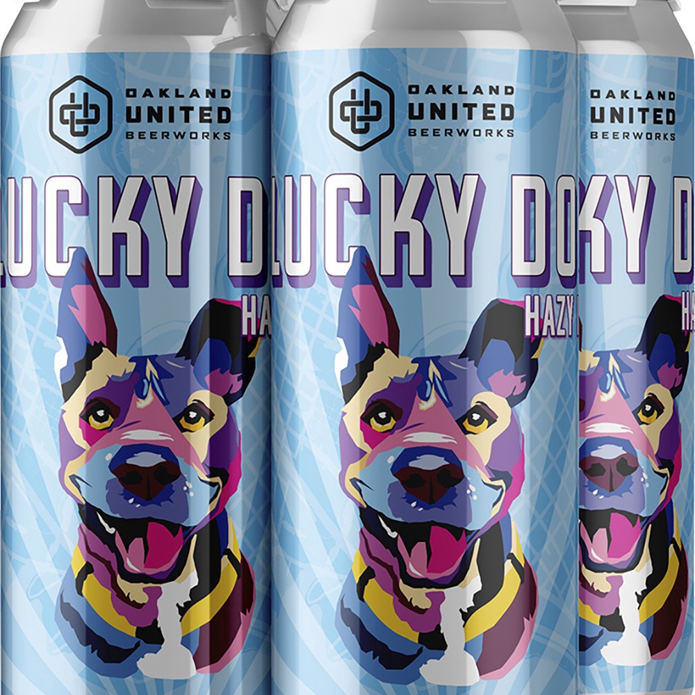 slide 1 of 1, Oakland United Lucky Dog Hazy Ipa, 4 ct; 16 oz