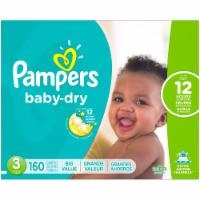 slide 1 of 1, Pampers Baby Dry Diapers Size 3, 160 ct