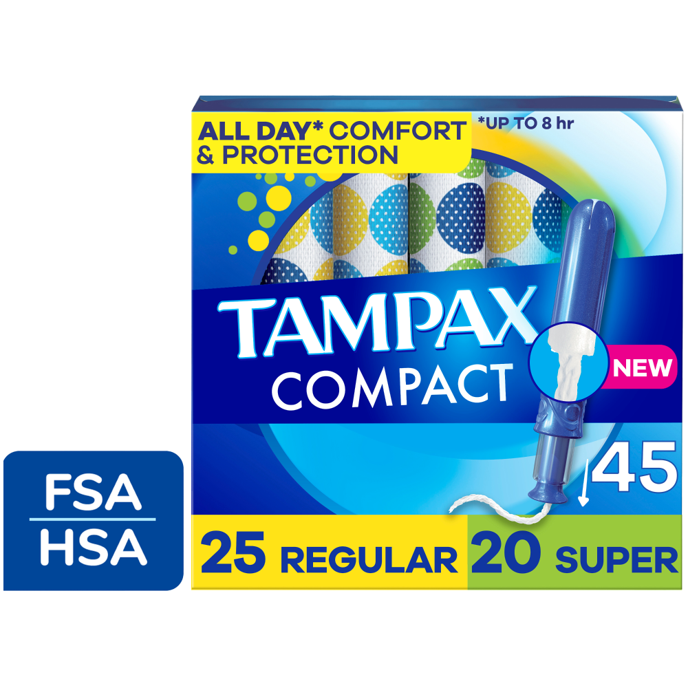 slide 4 of 6, Tampax Compact Pearl Tampons LeakGuard Protection Duo Pack Regular/Super Absorbency, 45 ct
