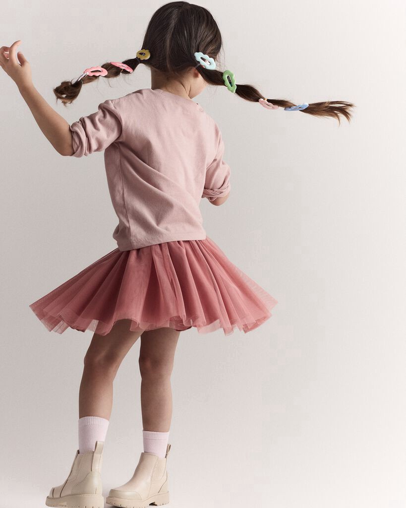 slide 5 of 6, Otteravenue Toddler Girl Avenue Twirl™ Mini Skirt with Tulle - Pink Pink 6, 1 ct