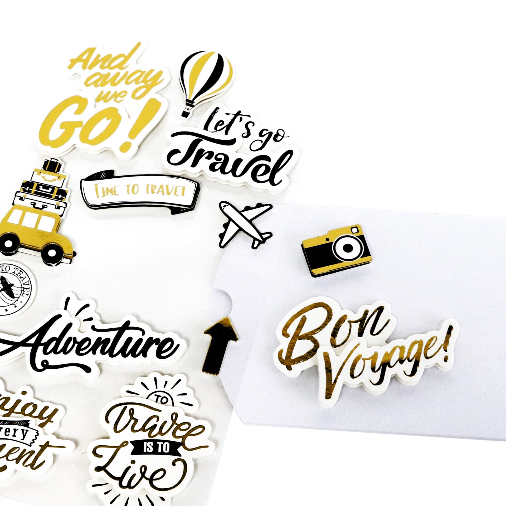 slide 4 of 4, Travel Phrase Dimensional Stickers By Recollections, 7 in x 4.26 in