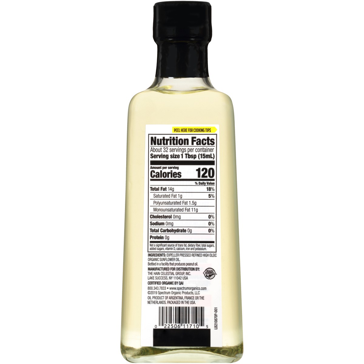 slide 9 of 9, Spectrum Culinary Organic Sunflower Oil 16 fl. oz. Bottle, 16 fl oz