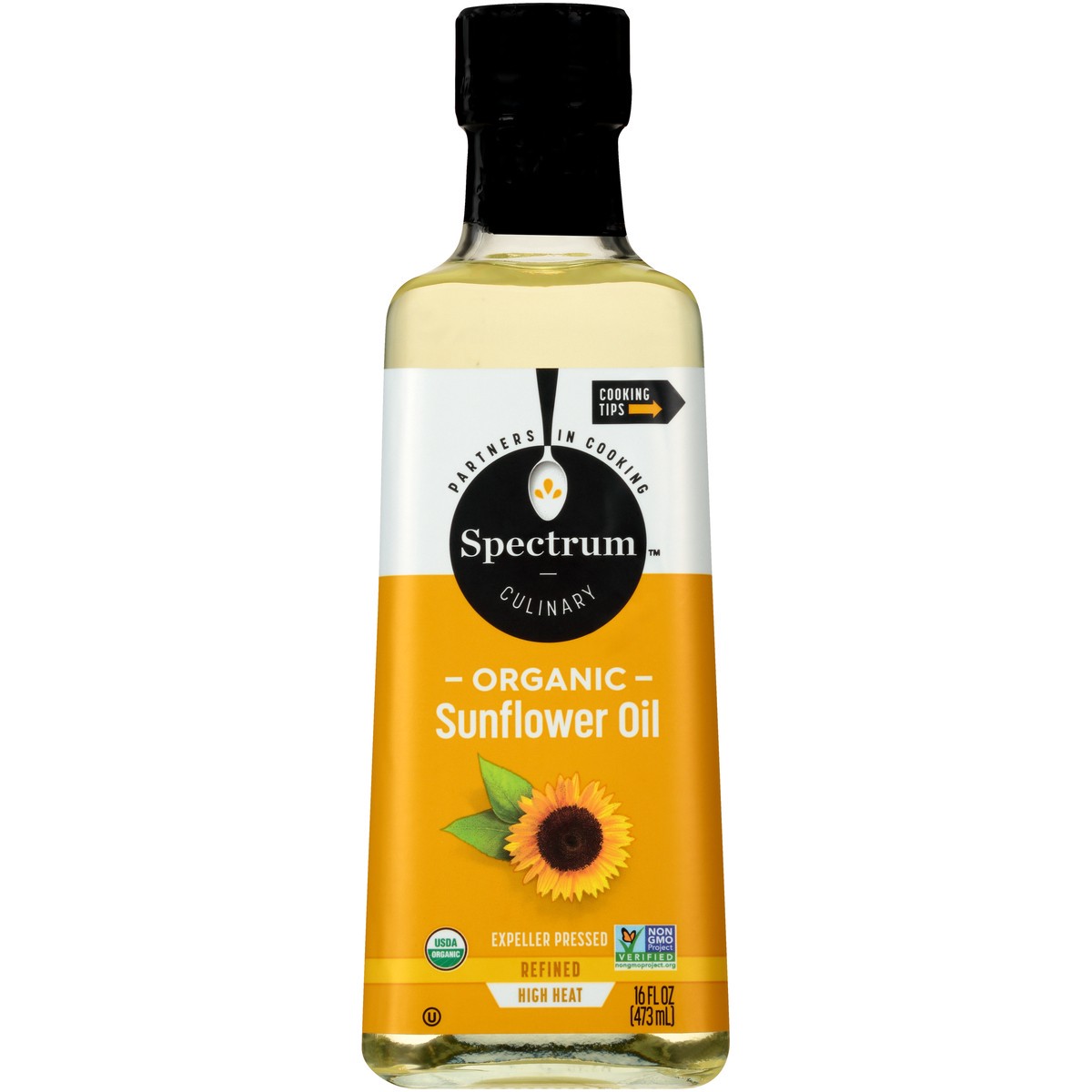 slide 3 of 9, Spectrum Culinary Organic Sunflower Oil 16 fl. oz. Bottle, 16 fl oz