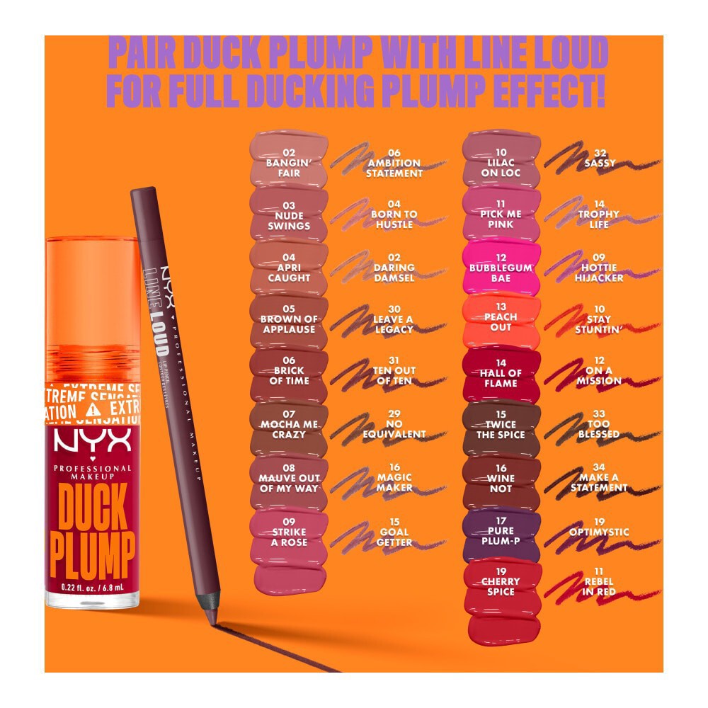 slide 2 of 6, NYX Professional Makeup Duck Plump Lip Gloss 09 Strike A Rose, 0.23 fl oz