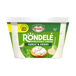 Président Rondelé Creamy Whipped Garlic & Herbs Spreadable Cheese 8 oz