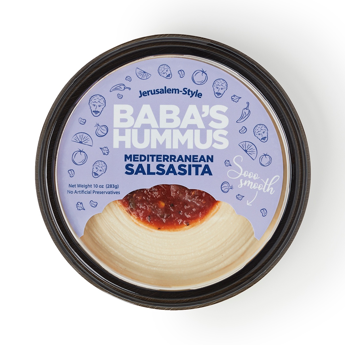 slide 1 of 1, Baba's Mediterranean Salsasita Hummus, 10 oz