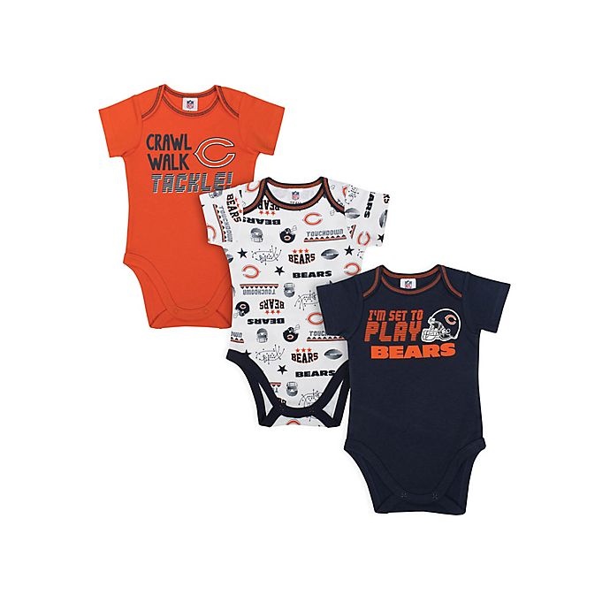 slide 1 of 1, NFL Chicago Bears 6-12M Short-Sleeve Bodysuit Set, 3 ct