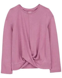 Oshkosh Kid Twist-Front Long-Sleeve Fashion Top - Pink Pink 6-6X