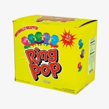 slide 1 of 1, Bazooka Ring Pops Candy, 45 ct