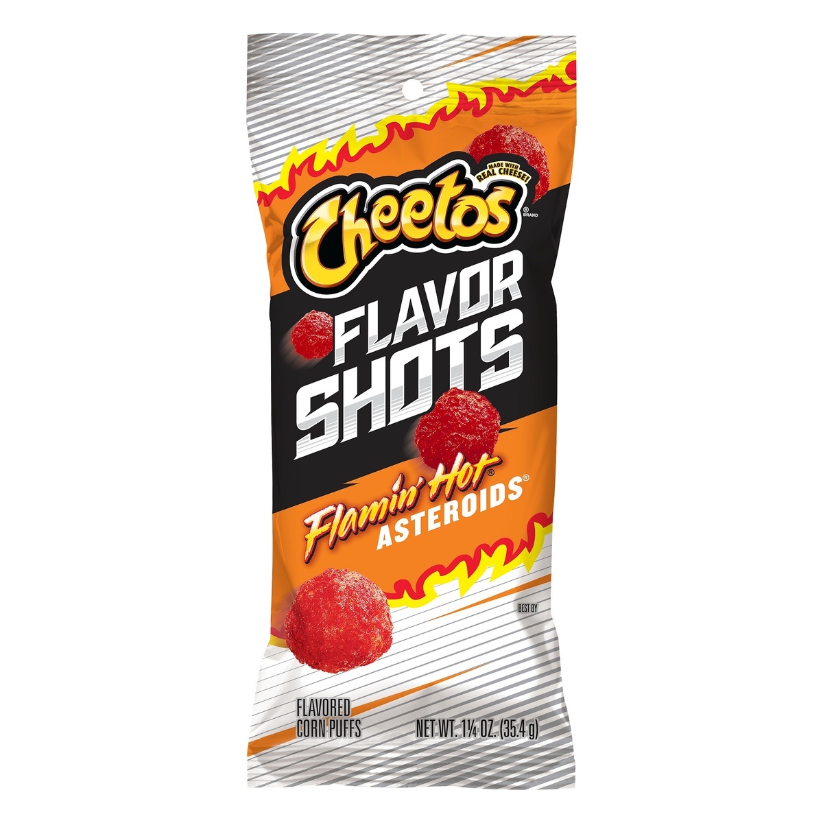 slide 1 of 3, Cheetos Flamin Hot Asteroids Flavor Shots 1.25 oz, 1.25 oz