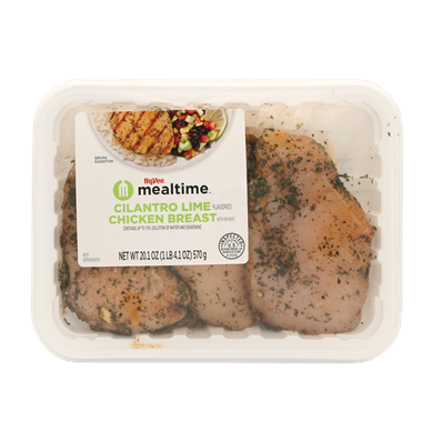 slide 1 of 1, Hy-Vee Mealtime Cilantro Lime Marinated Chicken Breast With Rib Meat, 1 ct