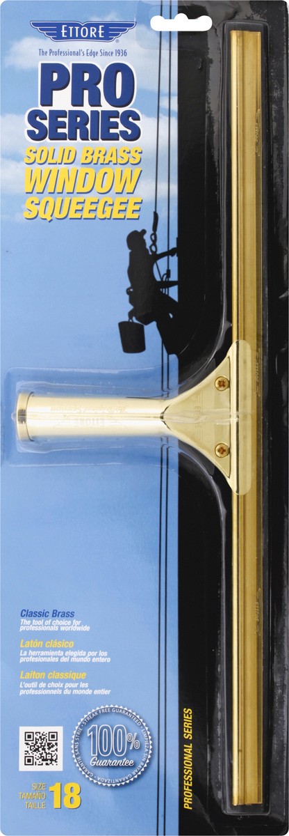 slide 5 of 11, Ettore Solid Brass Size 18 Window Squeegee 1 ea, 1 ct