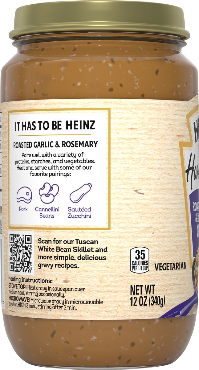 slide 8 of 14, Heinz HomeStyle Roasted Garlic & Rosemary Gravy, 12 oz Jar, 12 oz