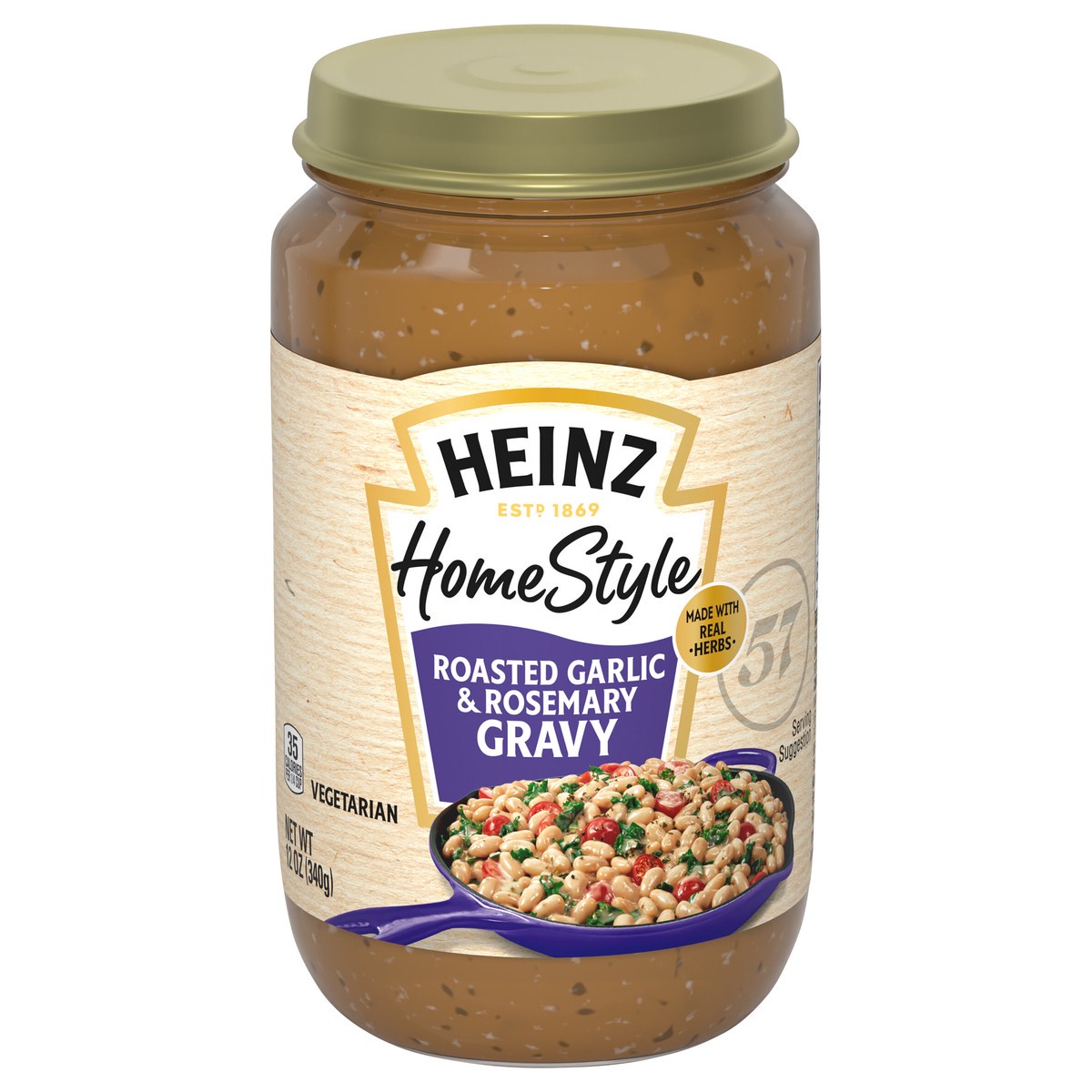 slide 9 of 14, Heinz HomeStyle Roasted Garlic & Rosemary Gravy, 12 oz Jar, 12 oz