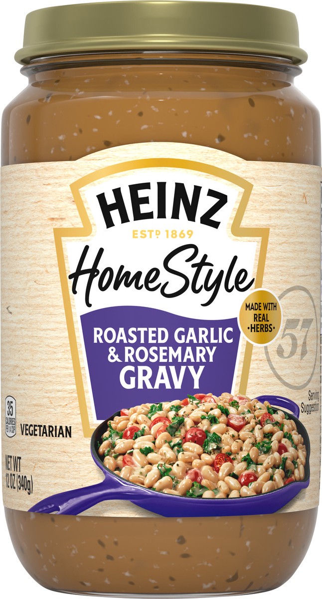 slide 11 of 14, Heinz HomeStyle Roasted Garlic & Rosemary Gravy, 12 oz Jar, 12 oz