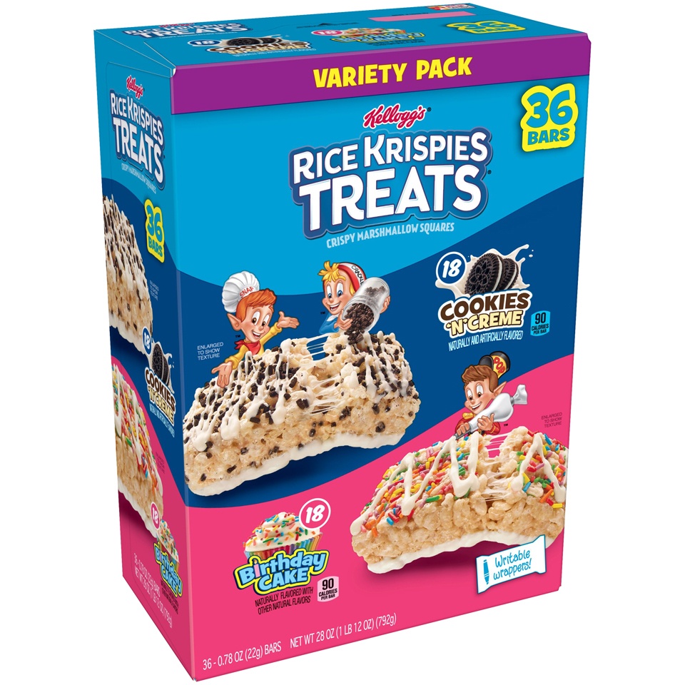 slide 3 of 5, Rice Krispies Treats Marshmallow Snack Bars Variety Pack, School Lunch, 28 oz