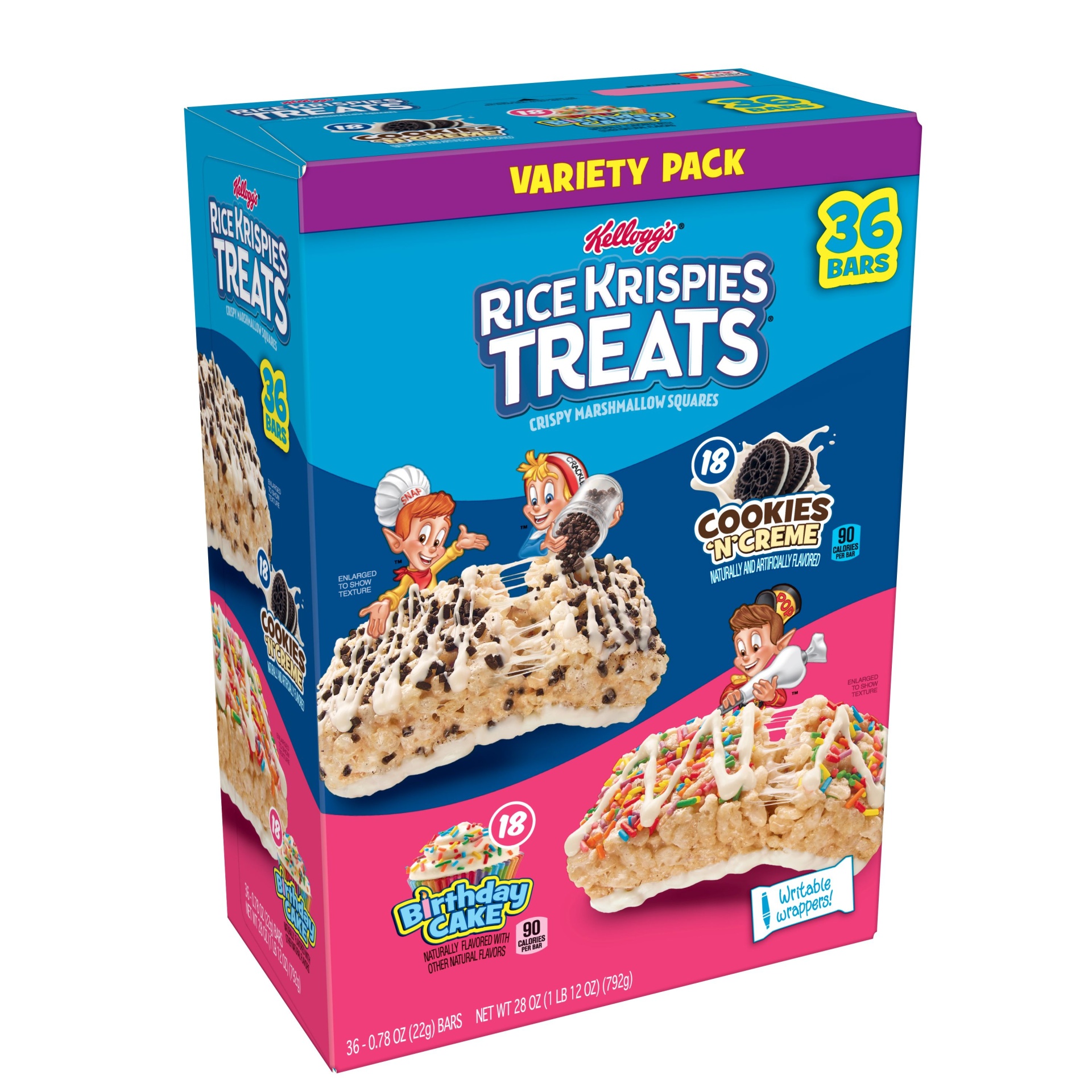 slide 1 of 5, Rice Krispies Treats Marshmallow Snack Bars Variety Pack, School Lunch, 28 oz