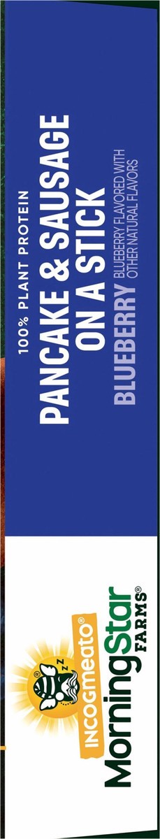 slide 9 of 13, Morning Star Farms MorningStar Farms Incogmeato Blueberry Pancake and Vegan Sausage Stick, 4 ct; 9.7 oz