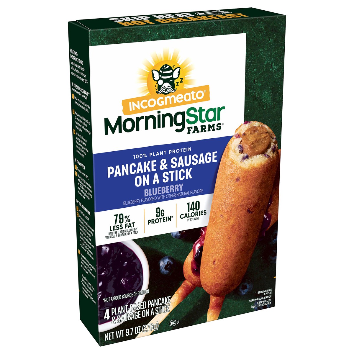 slide 10 of 13, Morning Star Farms MorningStar Farms Incogmeato Blueberry Pancake and Vegan Sausage Stick, 4 ct; 9.7 oz