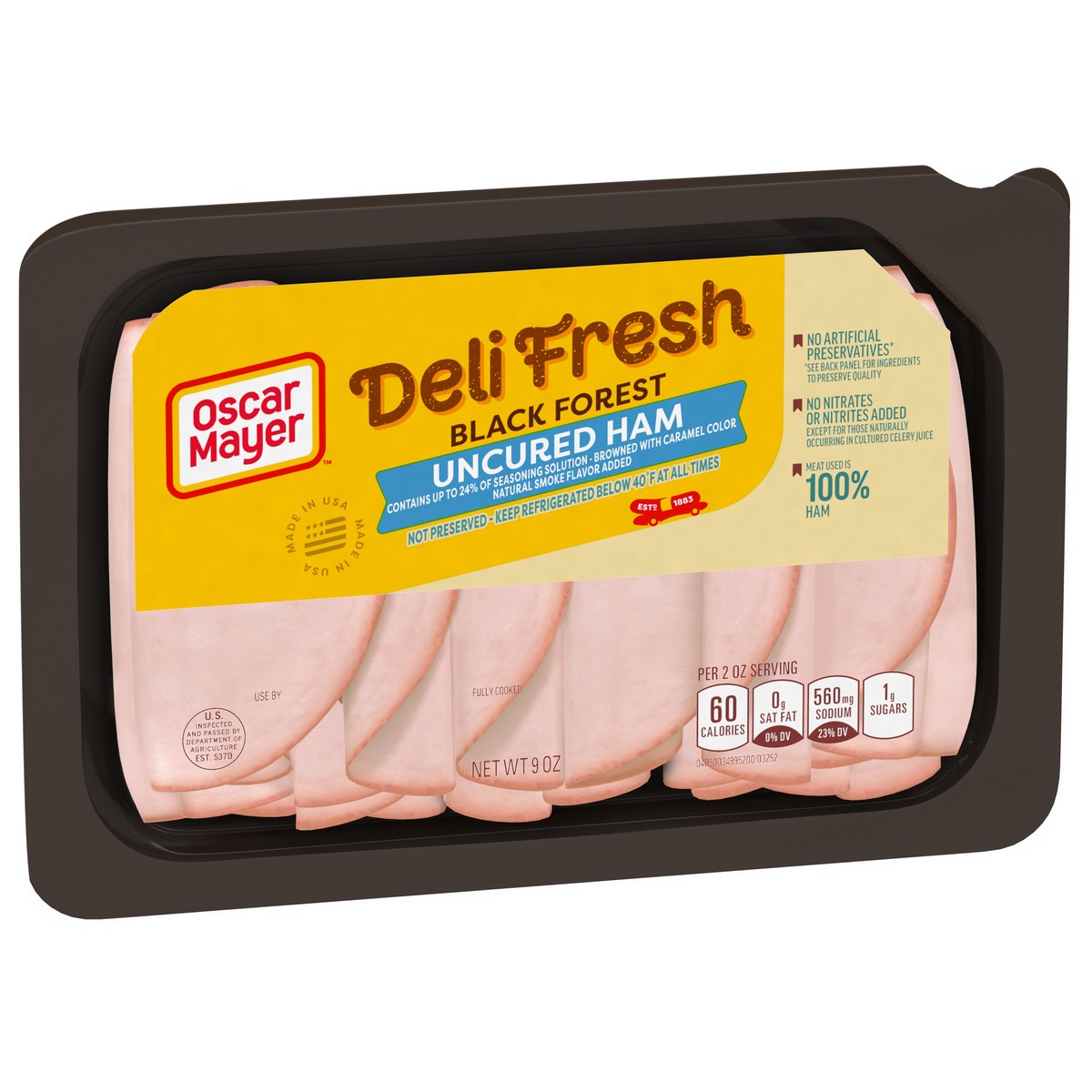 slide 8 of 9, Oscar Mayer Deli Fresh Black Forest Uncured Ham Sliced Lunch Meat, 9 oz. Tray, 9 oz