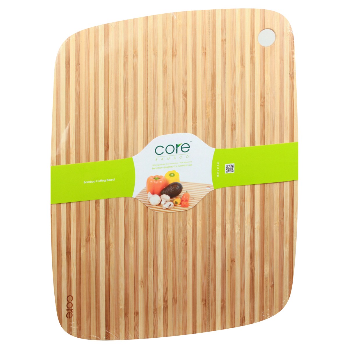 slide 2 of 9, Core Bamboo Bamboo Classic Pin Stripe Large Cutting Board 1 ea, 1 ct