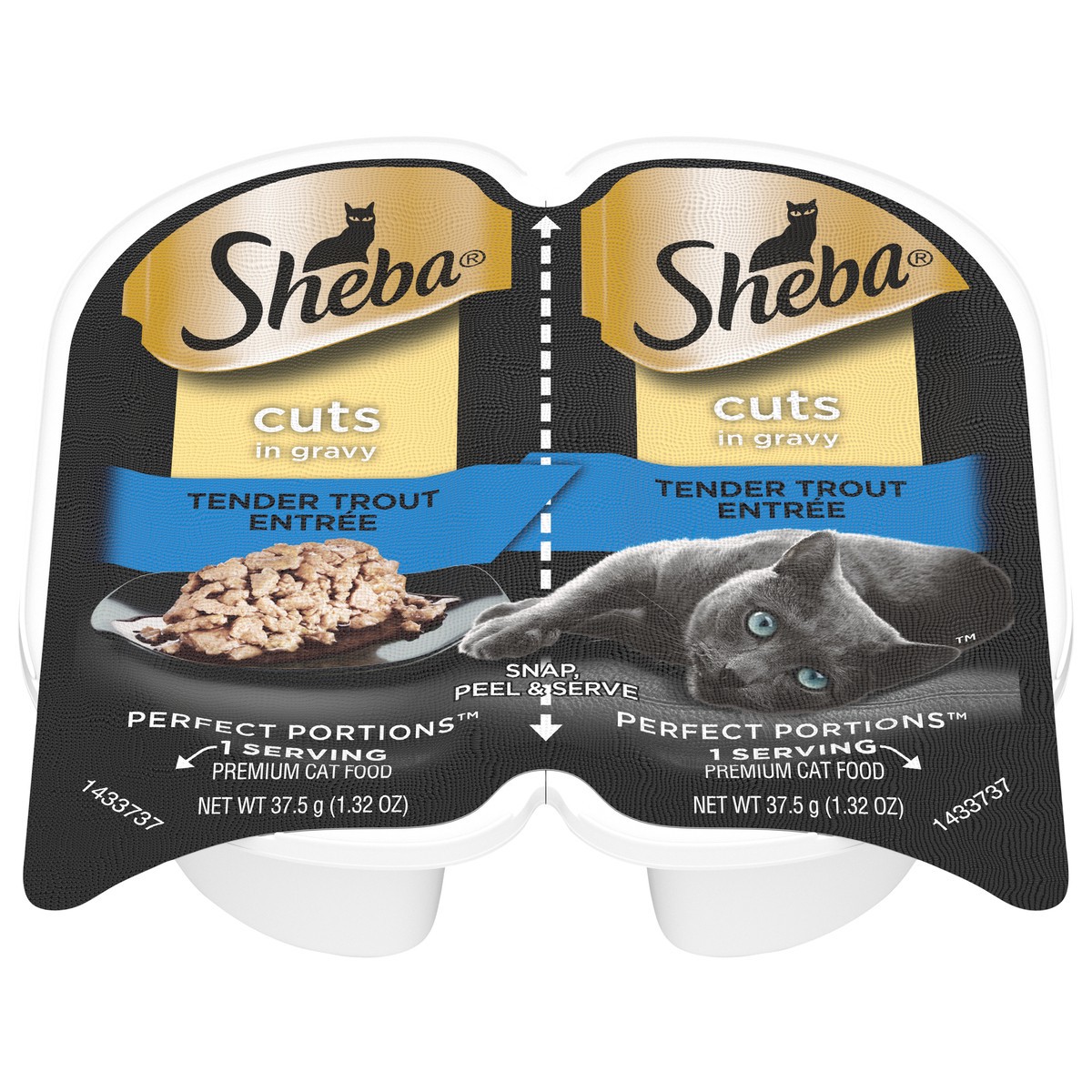 slide 1 of 14, Sheba Perfect Portions Cuts in Gravy Tender Trout Entree Cat Food 2 - 37.5 g Trays, 2 ct; 1.3 oz