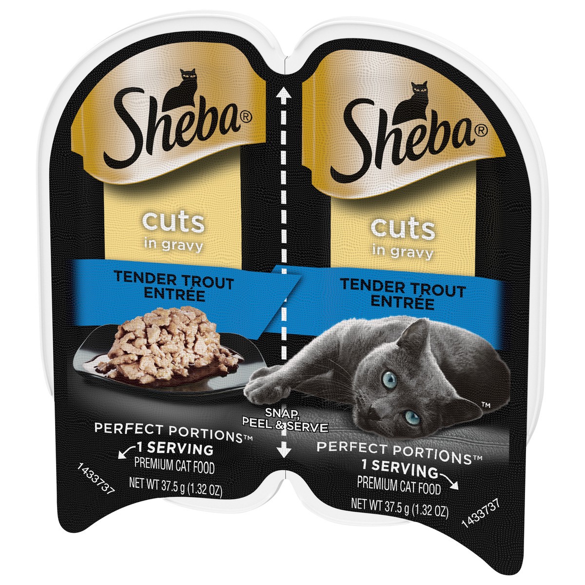 slide 2 of 14, Sheba Perfect Portions Cuts in Gravy Tender Trout Entree Cat Food 2 - 37.5 g Trays, 2 ct; 1.3 oz