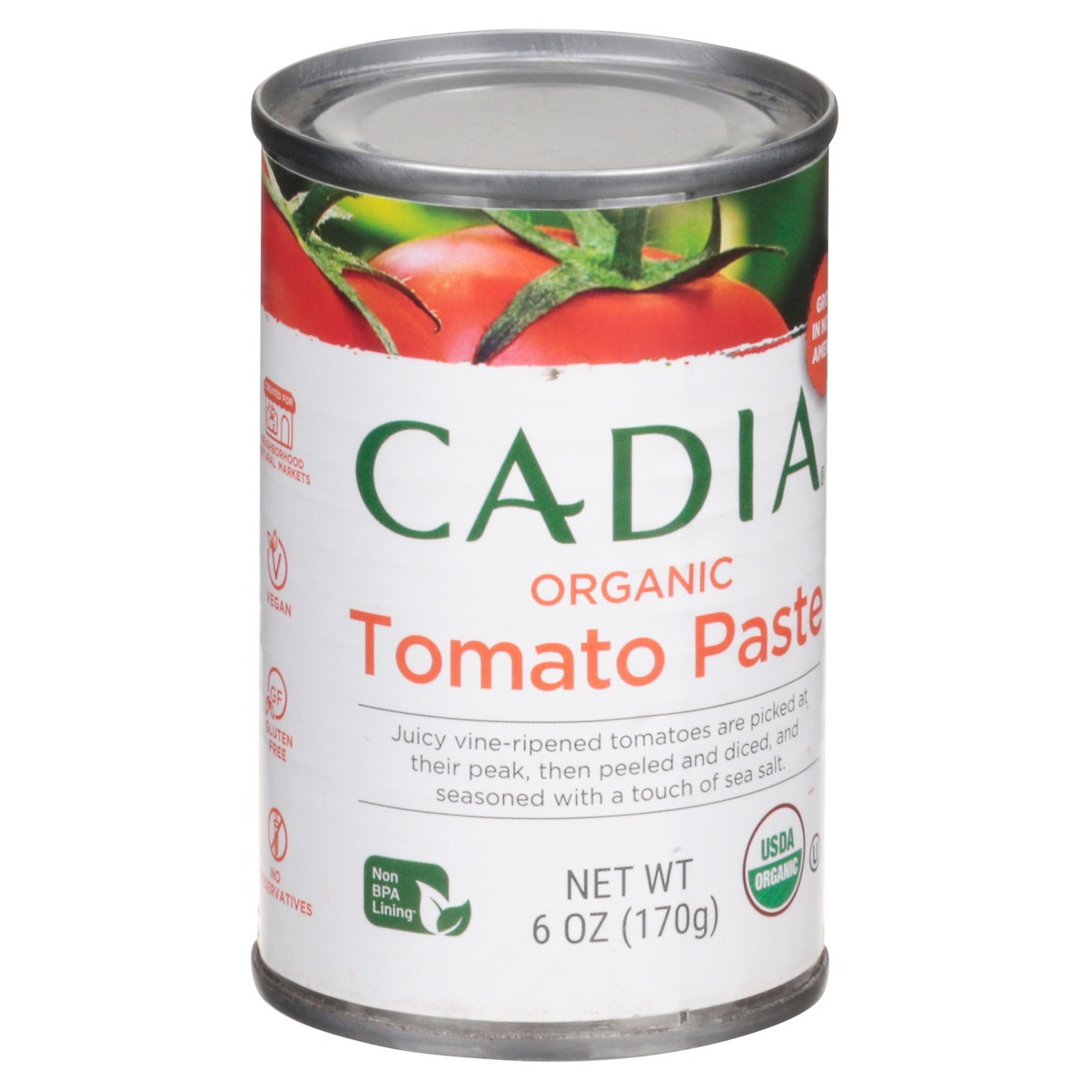 slide 8 of 9, Cadia Organic Tomato Paste 6 oz, 6 oz