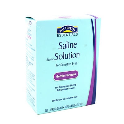slide 1 of 1, Hill Country Fare Saline Solution for Sensitive Eyes, Twin Pack, 2 ct; 12 oz