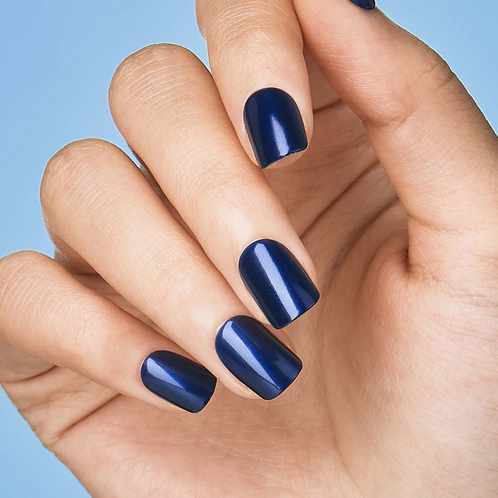 slide 4 of 5, imPRESS Color Press-On Nails, No Glue Needed, Dark Blue, Short Square, 33 Ct., 1 cnt