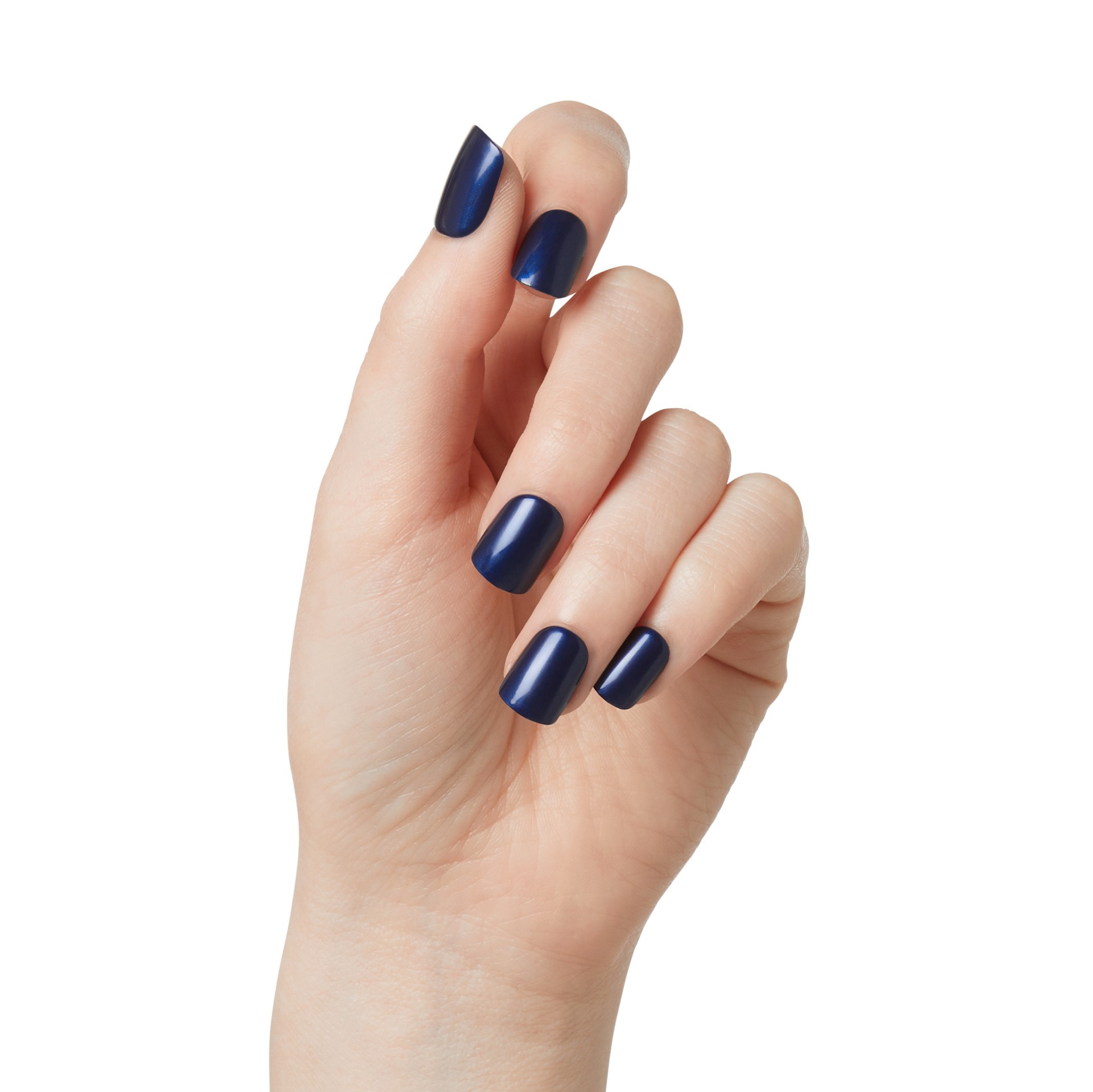 slide 2 of 5, imPRESS Color Press-On Nails, No Glue Needed, Dark Blue, Short Square, 33 Ct., 1 cnt