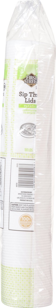 slide 8 of 11, Cb02 First Street Lid Sip-Thru For 8-10 Oz, 100 ct