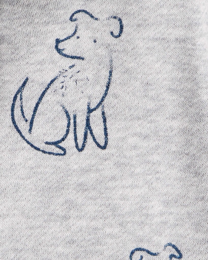 slide 2 of 2, Carter's Baby Boy Dog Print Long-Sleeve Hoodie - Grey Heather Grey 9M, 1 ct