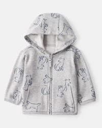 Carter's Baby Boy Dog Print Long-Sleeve Hoodie - Grey Heather Grey 9M