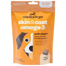 Ready Pet Go! Skin & Coat Omega-3 Fish & Cheese Soft Chews 60 ea