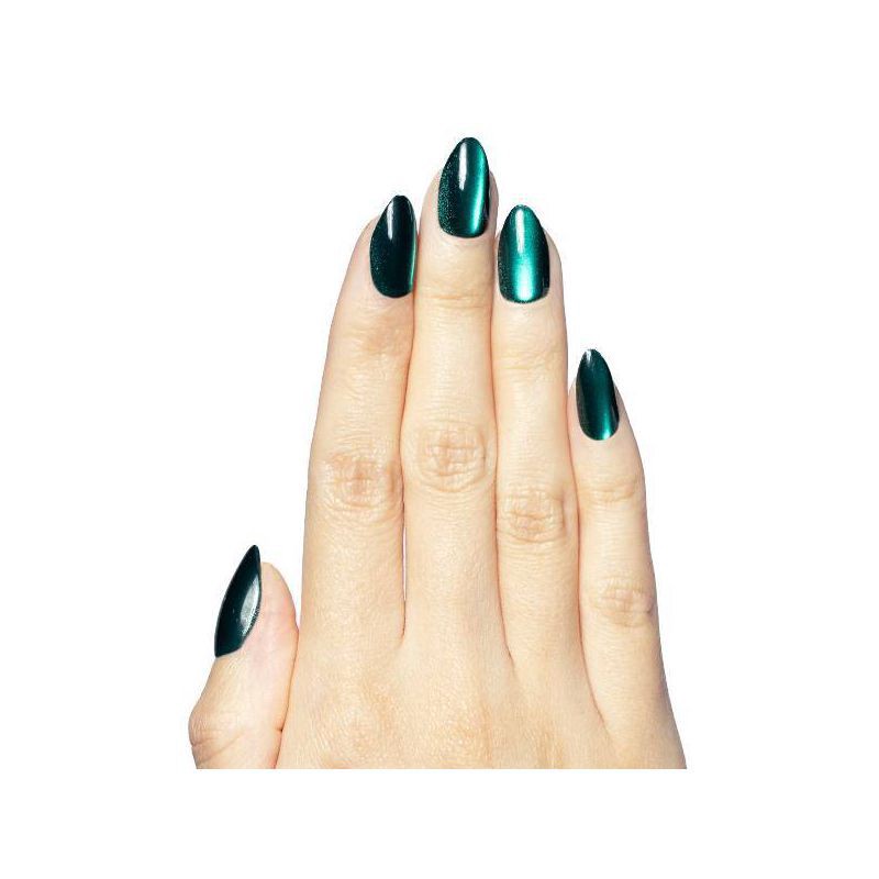 slide 3 of 6, Olive & June Press-On - M Almond - Emerald Velvet - 42ct, 42 ct