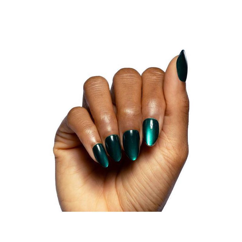 slide 4 of 6, Olive & June Press-On - M Almond - Emerald Velvet - 42ct, 42 ct