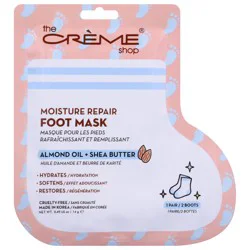 The Crème Shop Moisture Repair Foot Mask - Almond Oil & Shea Butter 0.49 oz