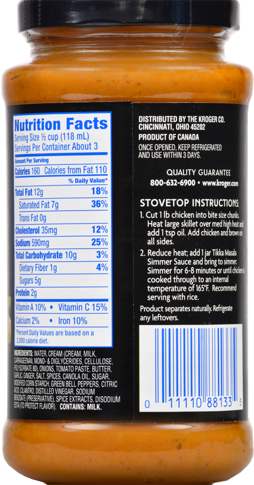 slide 3 of 4, Kroger Tikki Masala Sauce, 13.5 oz