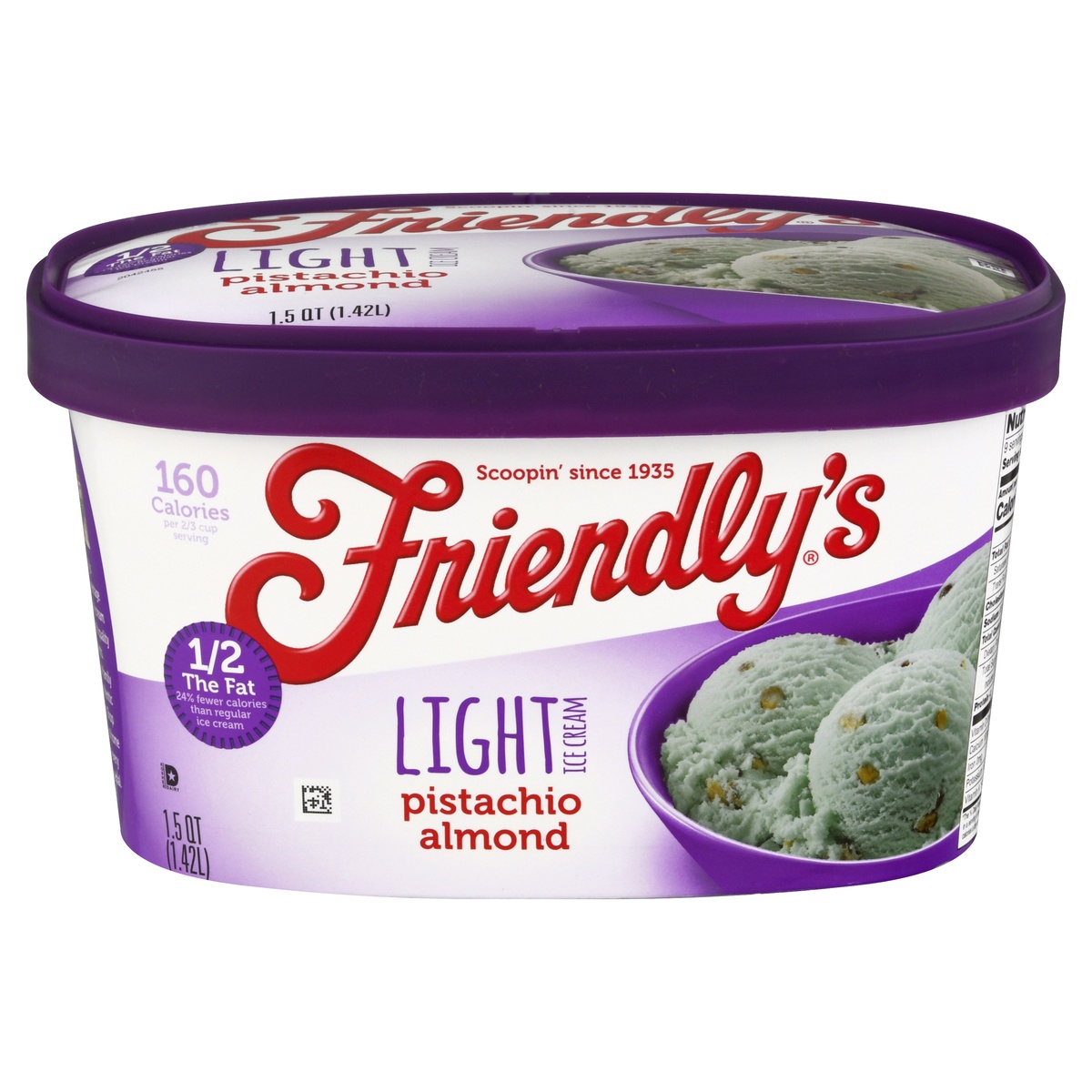 slide 1 of 1, Friendly's Light Pistachio Almond Ice Cream 1.5 qt, 1.5 qt