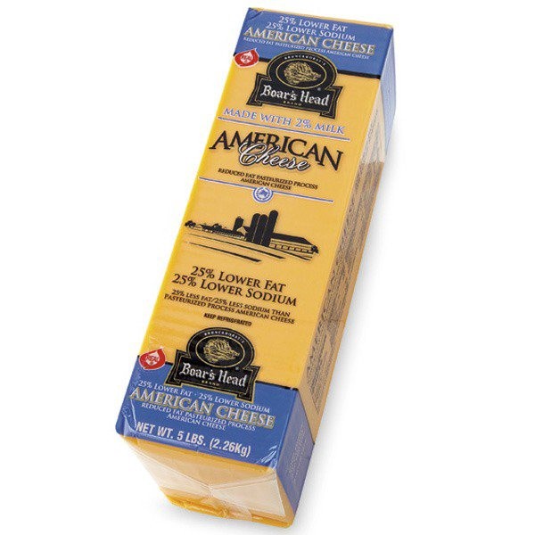 slide 1 of 1, Boar's Head Low Sodium Yellow American Cheese , per lb