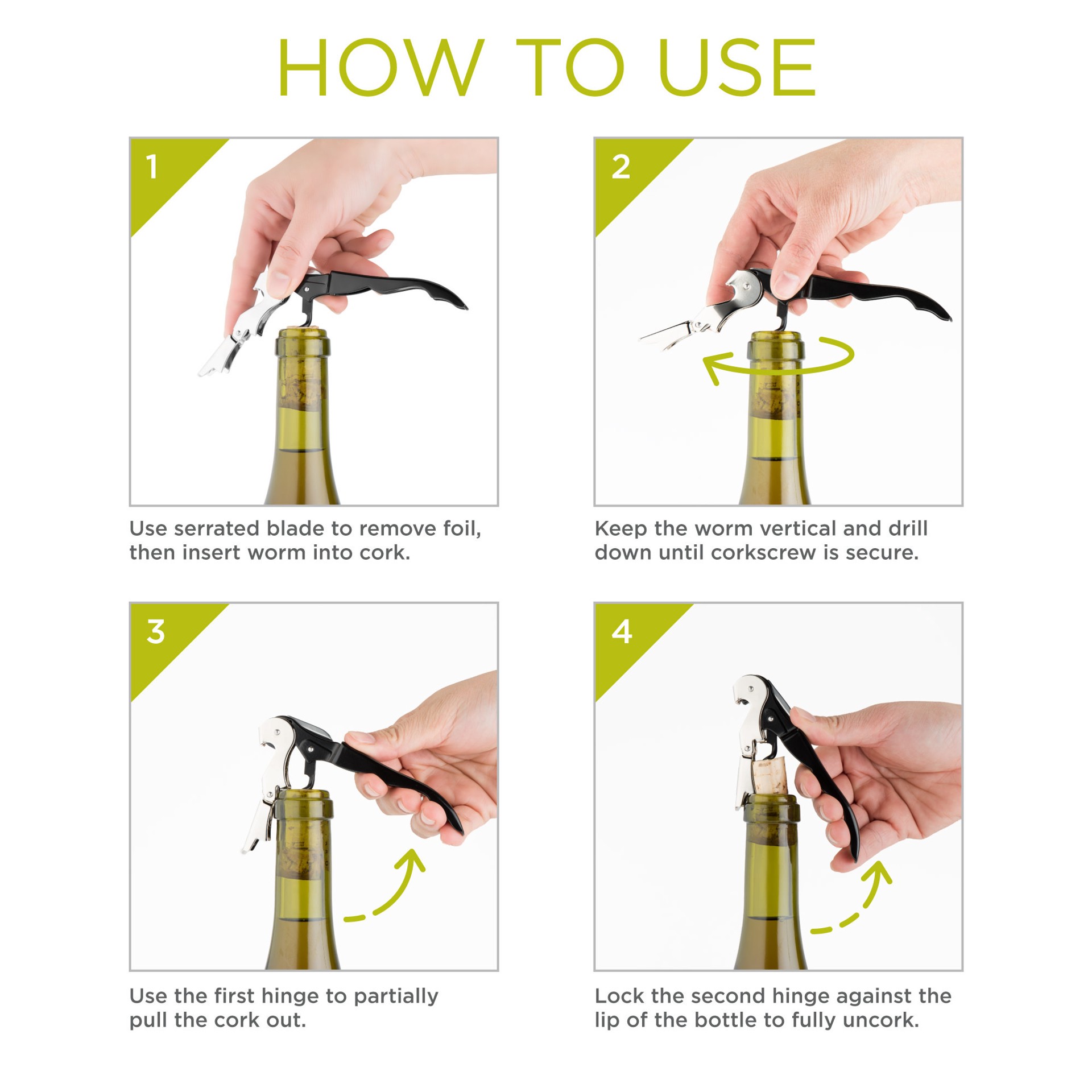 slide 4 of 5, true Truetap Double Hinged Corkscrew, 1 ct