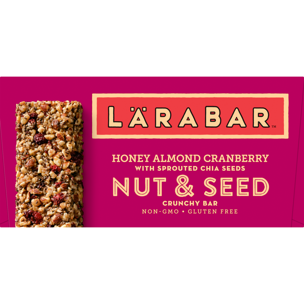 slide 1 of 1, LÄRABAR Honey Almond Cranberry Crunchy Nut & Seed Bars, 1.24 oz