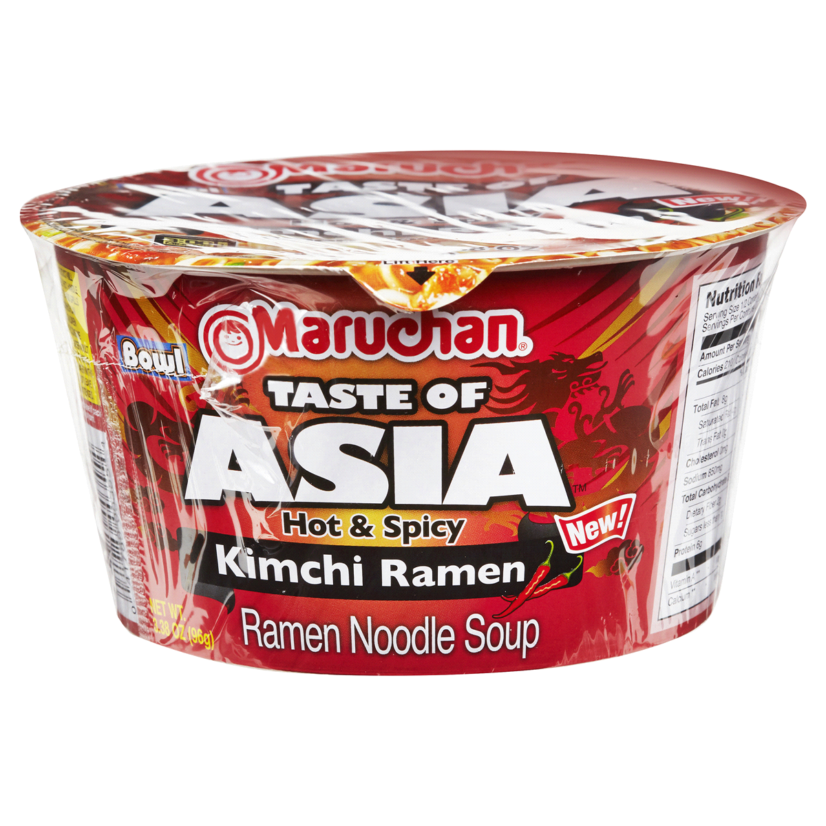 slide 1 of 6, Maruchan Taste of Asia Hot & Spicy Kimchi Ramen Noodle Soup, 3.38 oz