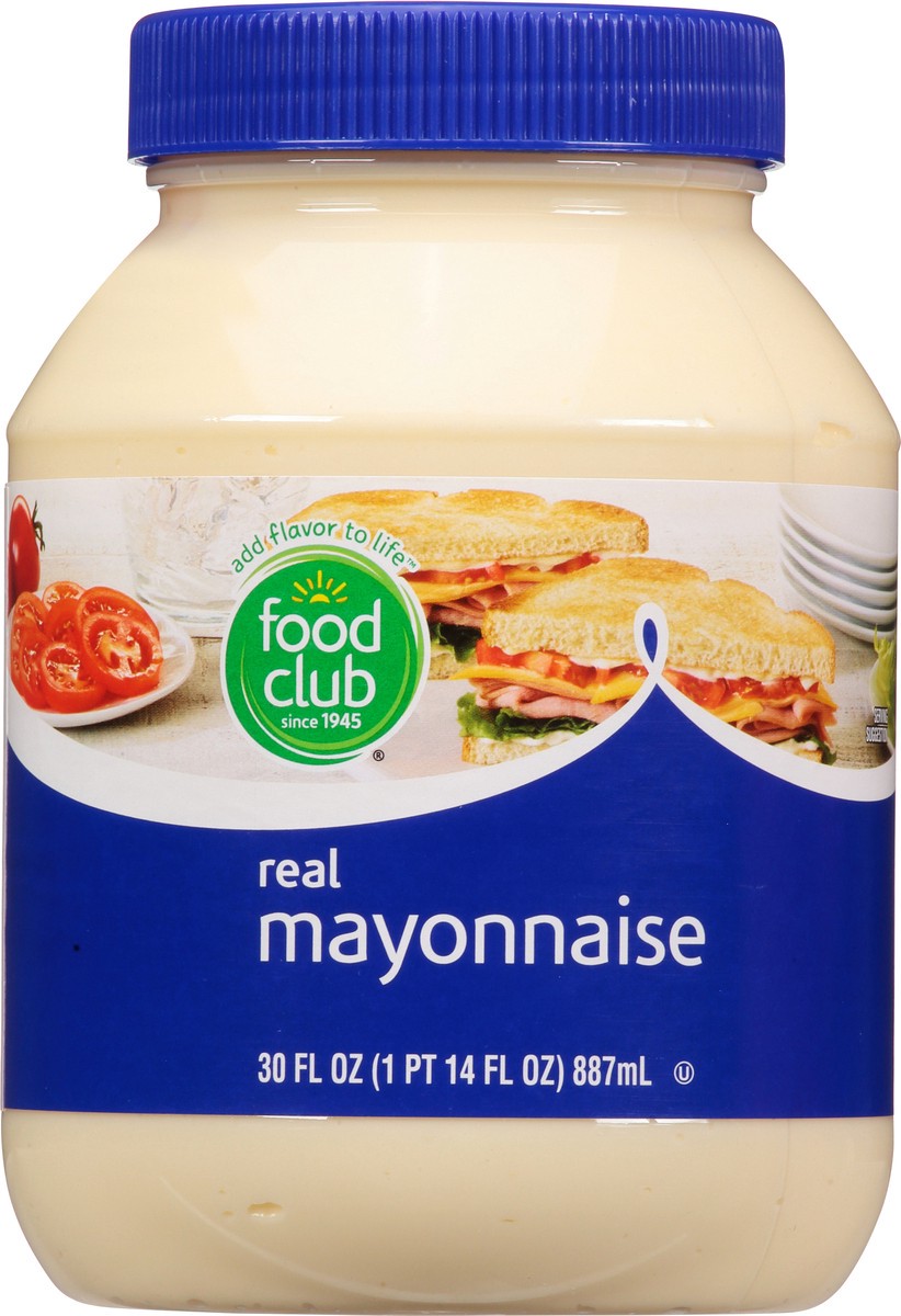 slide 1 of 13, Food Club Real Mayonnaise 30 fl oz, 30 fl oz